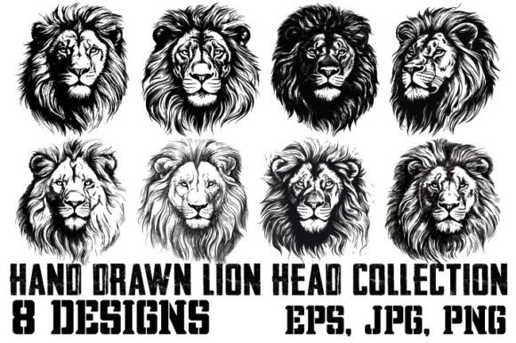 Download Collection of Hand Drawn Lion Head - Premium Resources