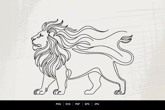 Download Majestic Lion Line Art SVG - Lion Collection