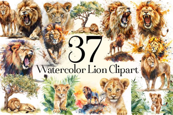 Download Watercolor Lion Clipart, Lion PNG - Lion Collection