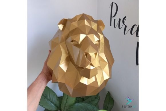 Download 3D Papercraft Lion Head - Lion Collection