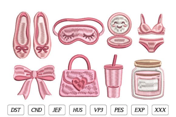 Download Mini Pink Girly Embroidery Bundle - Girly embroidery Collection